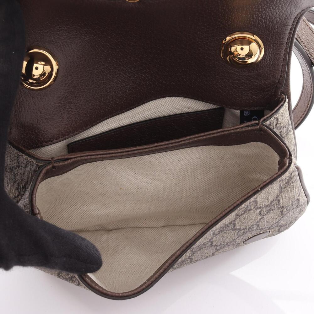 Gucci Brown Supreme Blondie Shoulder Bag GG Beige Leather Canvas - Picture 3 of 4
